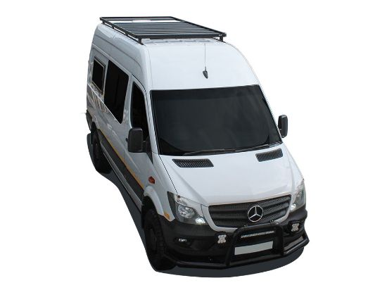 Picture of Mercedes Benz Sprinter 144in/170in / L2/L3 / MWB/LWB Wheelbase w/OEM Tracks (2006-Current) Slimline II Roof Rack Kit / Tall - by Front Runner