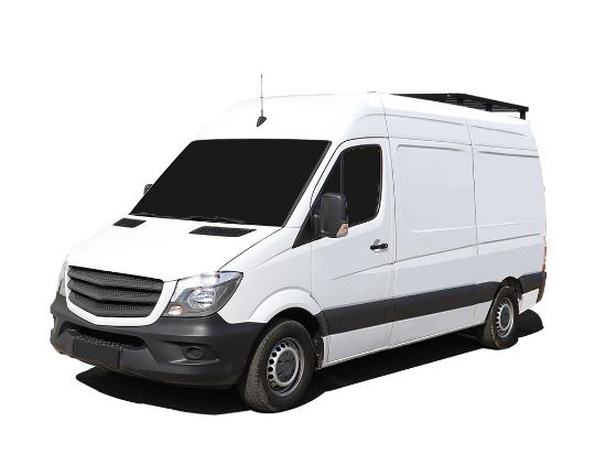 Picture of Mercedes Benz Sprinter 128in/144in/170in / L1/L2/L3 / SWB/MWB/LWB Wheelbase w/o OEM Tracks (2006-Current) Slimline II 1/4 Roof Rack Kit / Tall - by Front Runner