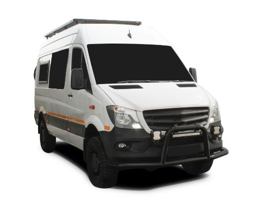 Picture of Mercedes Benz Sprinter 144in/170in / L2/L3 / MWB/LWB Wheelbase w/o OEM Tracks (2006-Current) Slimline II Roof Rack Kit - by Front Runner